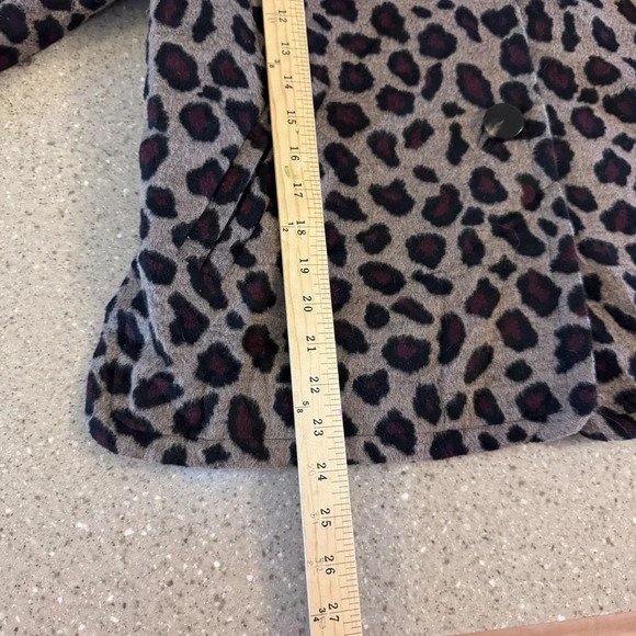 Ann Taylor Women Tan Leopard Print Wool Blend Jacket Button Front Medium Tall - Picture 3 of 9